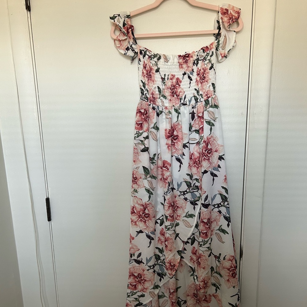 Floral high low midi dress